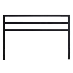 King size Modern Slatted Headboard in Matte Black Metal Finish