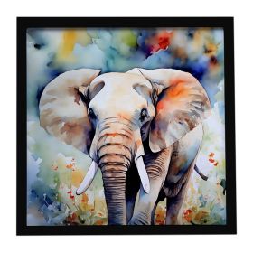 Elephant Framed Metal Print Bathroom, Kitchen, Office, Home Decor Wall Art Ready to Hang, Square, 8X8