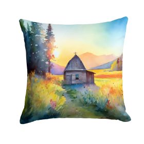 Montana Bitterroot in Watercolor Throw Pillow Machine Washable, Indoor Outdoor Decorative Pillow for Couch, Bed or Patio, 14Hx14W
