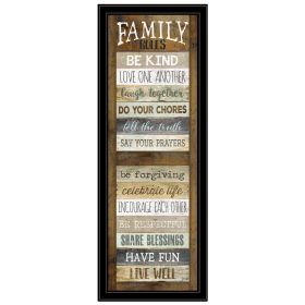"Family Rules Shutter" By Marla Rae, Ready to Hang Framed Print, Black Frame