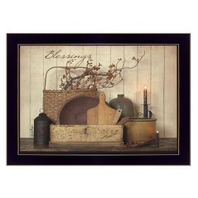 "Count your Blessing" By Susie Boyer, Ready to Hang Framed Print, Black Frame