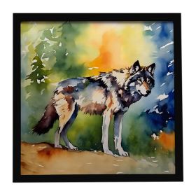 Wolves Wolf Framed Metal Print Bathroom, Kitchen, Office, Home Decor Wall Art Ready to Hang, Square, 8X8